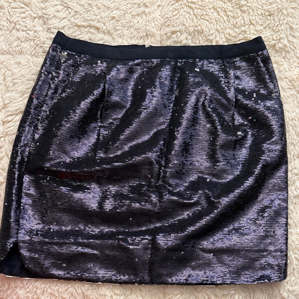 J. Crew Sparkling Black Sequin Mini Skirt